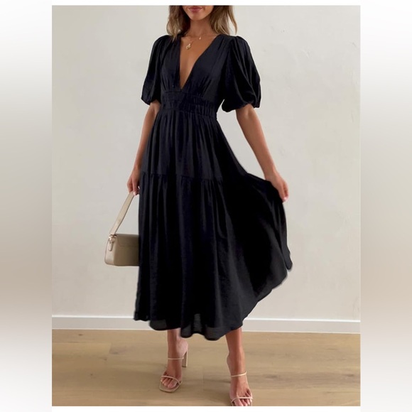 White puff sleeves dress - Picture 2 of 6